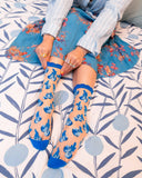 BLUEBERRY RUFFLE SHEER CREW SOCK