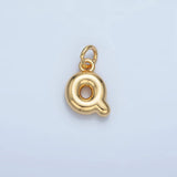 16K Gold Filled 10mm Initial Letter Chubby Balloon Mini Charm | A1591 - A1603: Letter D