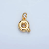 16K Gold Filled 10mm Initial Letter Chubby Balloon Mini Charm | A1591 - A1603: Letter B