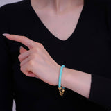 24K Gold Filled Red, Pink, Blue, Green, Beige, Teal Cord Chain Bracelet | WA-3055 ~ WA-3060: Dark Blue