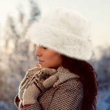 Faux Fur Russian Style Plush Bucket Hat: Red