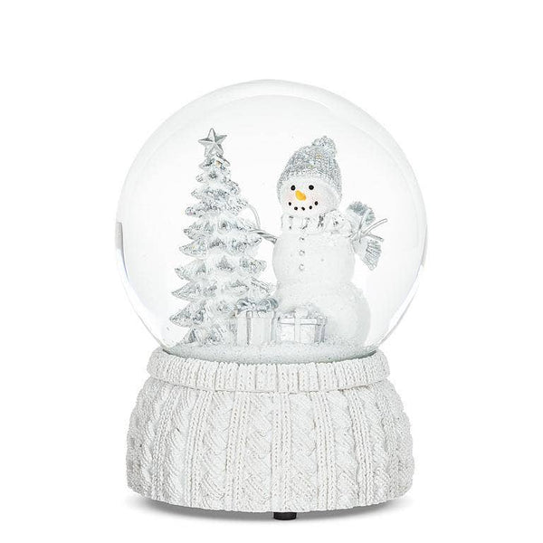 Large Snowman & Tree Snow Globe w/ Music - 5.5"H