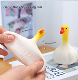 Super Soft PU Realistic Garlic Duck Squeeze Toy: Yellow