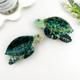 🐢 Stylish Sea Turtle Hair Claw – Trendy PVC Animal Clip: Blue