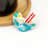 Acetate Noodle Hair Clip, Crocodile or Claw Style: Claw Clip