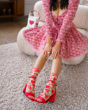 STRAWBERRY DAISIES RUFFLE SHEER SOCK