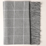 Cashmere Feel Plaid Pattern Scarf - Fringed Edges: SW-25 / ONE SIZE