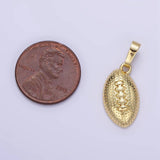 24K Gold Filled Football Sports Equipment Dotted Minimalist Pendant in Gold & Silver | AA1333: Gold