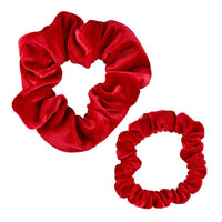 Velvet Scrunchie Present - Set of 2 - Red: 100% Polyester / 5" Dia