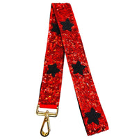 Sequin Star Straps: Red/white