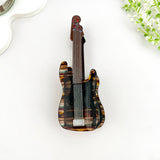 Fun Guitar Acetate Hair Clip, Instrument Shaped Hair Claw: Brown