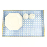 PREPPY BLUE CANE TRAY - LARGE