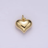 14K Gold Filled 12mm Puffed Minimalist Heart Charm | AG440