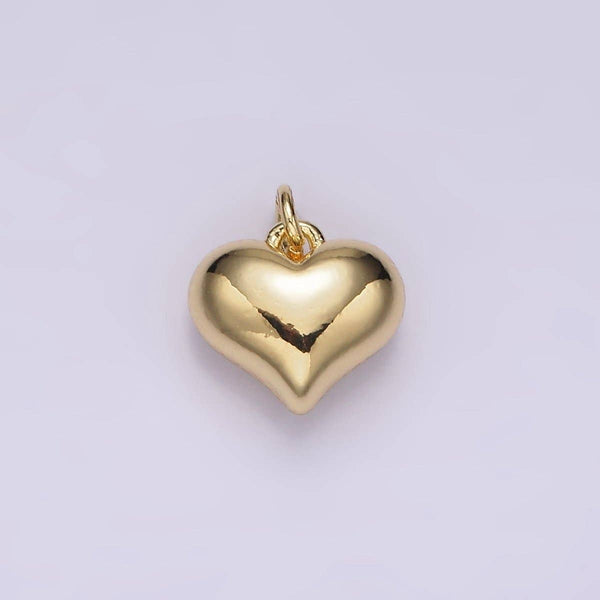 14K Gold Filled 12mm Puffed Minimalist Heart Charm | AG440