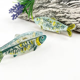 Floral Seagrass Sardine Fish Acrylic Hair Claw Clips : B