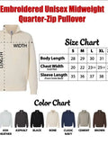 Embroidered USA 250th Anniversary 2026 Quarter Zip Sweater: Classic Navy / M