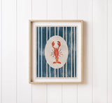 Lobster Canvas Art Print, Coastal Beach Wall Decor 8x10: 8x10