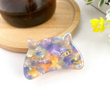 Cute Cat Hair Clip, Acetate Animal Claw Clip: Pink
