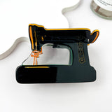 Creative Vintage Sewing Machine Acetate Hair Claw Clip: Black