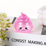 Maltose Glitter smiley Poop Squeeze Toy squishy fidget toy : Pink