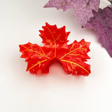 Maple Leaf Hair Claw Clips – Autumnal Nature Charm: DarkBrown