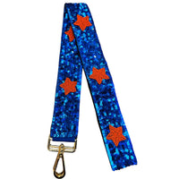 Sequin Star Straps: Blue/white