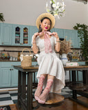 CHERRY BLOSSOM SHEER CREW SOCK