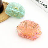Crystal Shell Claw Clip, Ocean Creatures Hair Clip: White