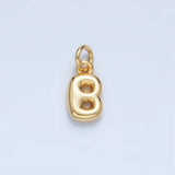 16K Gold Filled 10mm Initial Letter Chubby Balloon Mini Charm | A1591 - A1603: Letter B