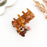 Adorable Calm Deer Animal Printed Hair Claw Clip: Brown