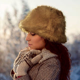 Fuzzy Faux Fur Bucket Hat
: Blue