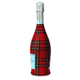 Red & Green Christmas Tartan Prosecco Bottle Wrap