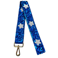 Sequin Star Straps: Blue/white