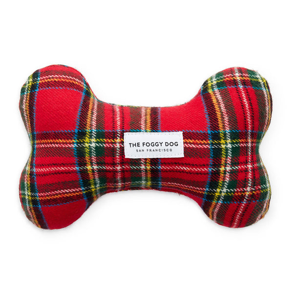 TARTAN PLAID DOG BONE TOY