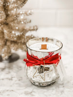 MERRY HOLIDAY MERCURY GLASS CANDLE